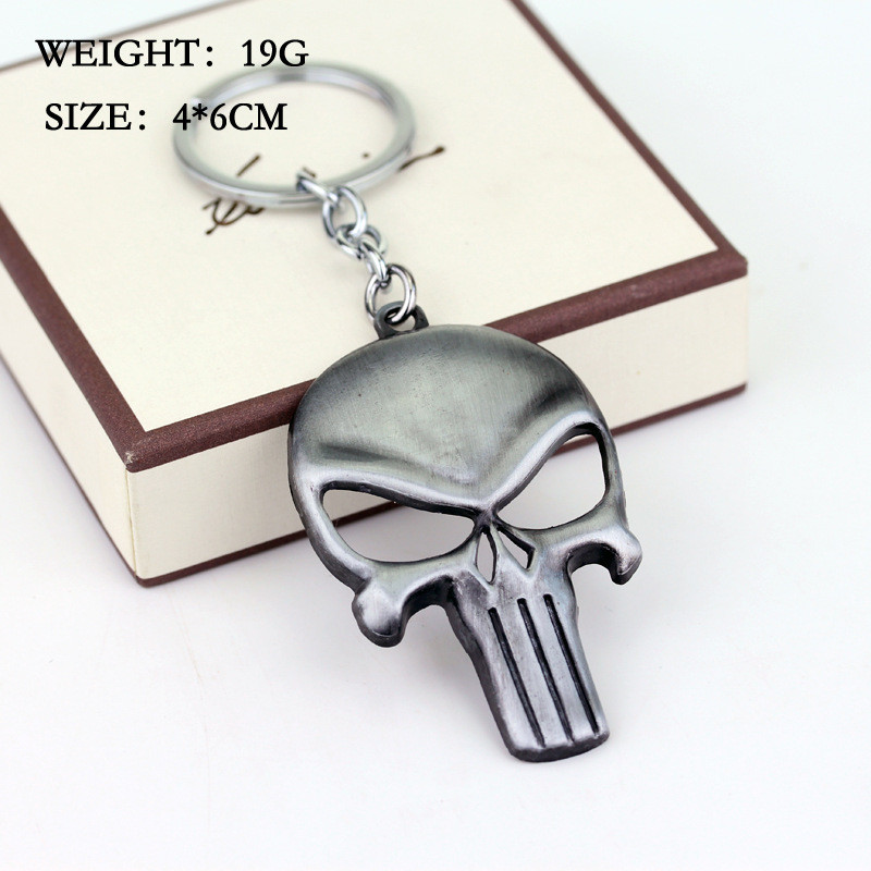 ZXMJ DC uus Skull võtmehoidja mood trendi võtmehoidjad meestele Punisher auto võtmehoidja seljakott ripats Populaarne film võtmehoidjad ehted