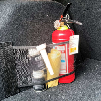 Багажник на кола Еластична мрежа Фиксирани презрамки Интериор на кола Органайзер Пожарогасител Мрежа за съхранение Чанта Чанта за фиксиране на облегалката на седалката Автомобилен аксесоар