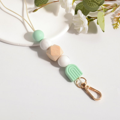 Κολιέ με μπρελόκ με χάντρες Rainbow Silicone Bead Lanyard Keys ID Badge Νοσοκόμα Δάσκαλος Φοιτητής Δώρο Νέο σχέδιο