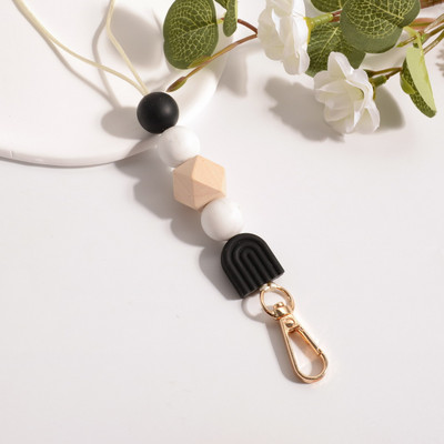 Κολιέ με μπρελόκ με χάντρες Rainbow Silicone Bead Lanyard Keys ID Badge Νοσοκόμα Δάσκαλος Φοιτητής Δώρο Νέο σχέδιο