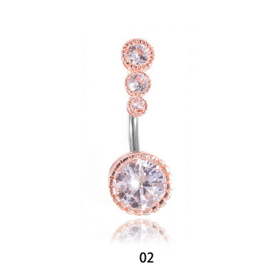 Jauns modes seksīgs pīrsings, naba, nagu ķermenis, rotaslietas ar ziediem, piekarināmi kristāla gredzeni ar vēderpogu sievietēm #77463