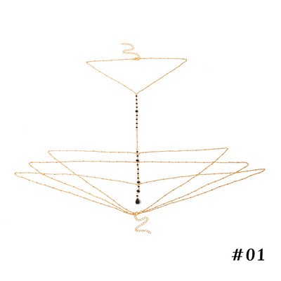 Vintage Boho Summmer Gold Hõbeda värvi kehakett Ehted naistele Mitmekihilised seksikad rannabikiinirakmed kett kaelakee naistele