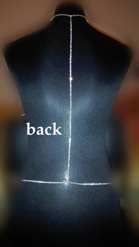 Mood naiste hõbetatud läikivast kristallist kivist topelt esi- ja tagaketid naistele moeehted kehaehted