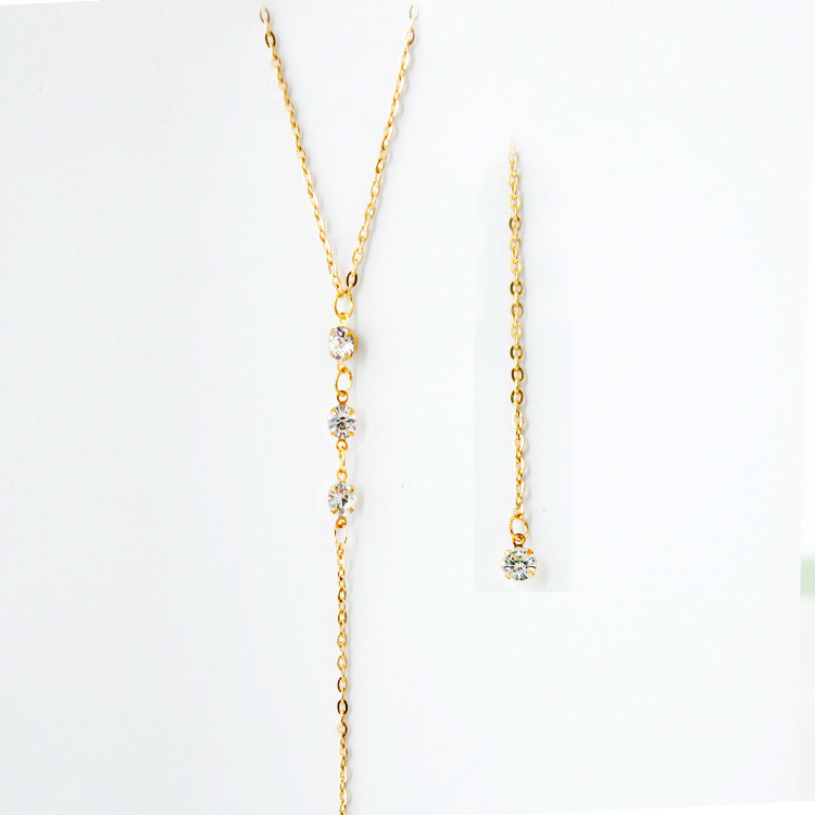 Elegáns minimalista strasszokkal Szexi harmat a hát mögött lánc nyaklánc testlánc hosszú női varázslatos ékszer kiegészítők