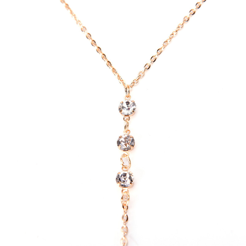 1 PC Naised Rhinestone Body Back Statement Kaelakeed Tüdrukutele Lihtne Soliidne Mood Imelik kett Ehted Aksessuaarid banketiõhtul