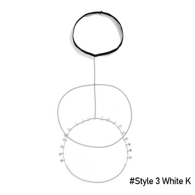 Seksikas ranna imitatsiooniga pärli kehakett Lihtne Stretch Star Rhinestone`i tuti reiekett Naistele Naiste ehted Aksessuaarid