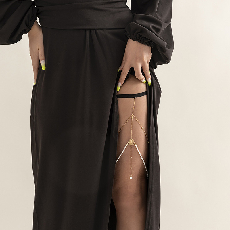 Seksikas ranna imitatsiooniga pärli kehakett Lihtne Stretch Star Rhinestone`i tuti reiekett Naistele Naiste ehted Aksessuaarid