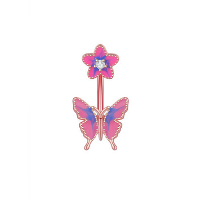 Χαριτωμένα λουλούδια πεταλούδα τρυπήματα αφαλού από χάλυβα Ombligo για γυναίκες κορίτσια Γυαλιστερά κρυστάλλινα δαχτυλίδια CZs σέξι τρύπημα ηλίανθου