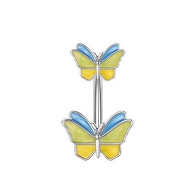 Χαριτωμένα λουλούδια πεταλούδα τρυπήματα αφαλού από χάλυβα Ombligo για γυναίκες κορίτσια Γυαλιστερά κρυστάλλινα δαχτυλίδια CZs σέξι τρύπημα ηλίανθου