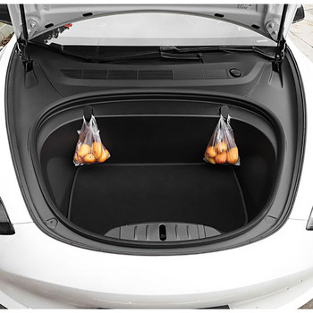 2 бр. Кука за преден багажник на автомобила за Tesla Model 3 2017-2020 Инсталиране на скоба за изваждане Кука за резервна кутия за кола ABS Аксесоари за автомобилен интериор