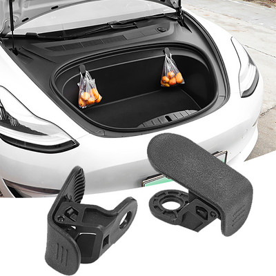 2 бр. Кука за преден багажник на автомобила за Tesla Model 3 2017-2020 Инсталиране на скоба за изваждане Кука за резервна кутия за кола ABS Аксесоари за автомобилен интериор