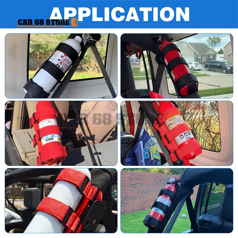 1 vnt. automobilio ritininio strypo gesintuvo laikiklio diržas Oxford, skirtas Jeep Wrangler JK JKU JL TJ CJ gesintuvo tvirtinimo dirželis automobilio dalis