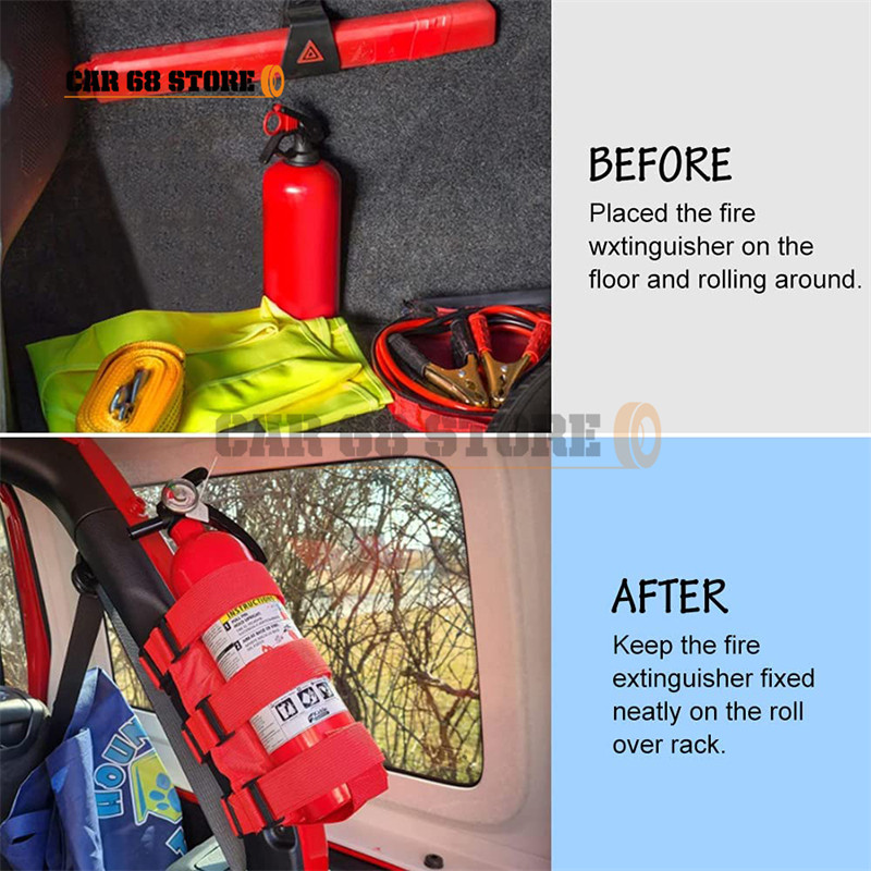 1 vnt. automobilio ritininio strypo gesintuvo laikiklio diržas Oxford, skirtas Jeep Wrangler JK JKU JL TJ CJ gesintuvo tvirtinimo dirželis automobilio dalis