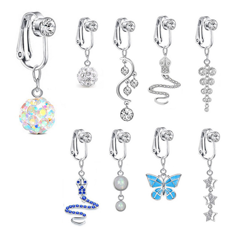 Südame naba sõrmus võlts kõhu augustamine ehteklamber Kõrvarõngas augustamine naba võlts augustamine liblikas nabarõngad