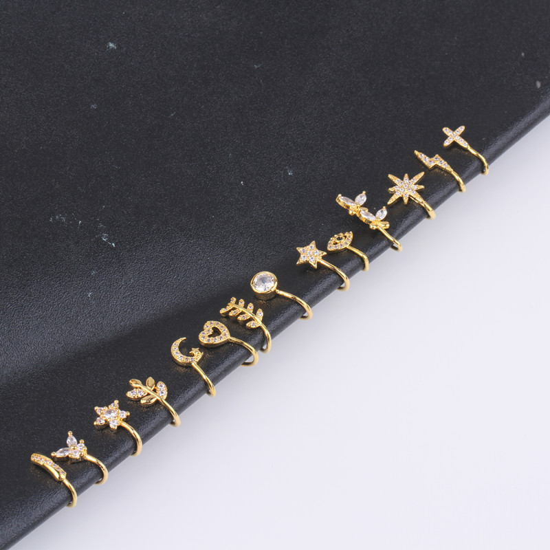 Ψεύτικοι κρίκοι μύτης για γυναίκες Αφρικανική μανσέτα μύτης χωρίς τρύπημα για έφηβους ψησταριά Μικρό κλιπ στη μύτη Δαχτυλίδι σετ Fake Nose Piercing Ring