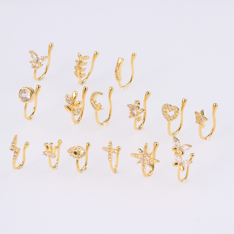 Ψεύτικοι κρίκοι μύτης για γυναίκες Αφρικανική μανσέτα μύτης χωρίς τρύπημα για έφηβους ψησταριά Μικρό κλιπ στη μύτη Δαχτυλίδι σετ Fake Nose Piercing Ring