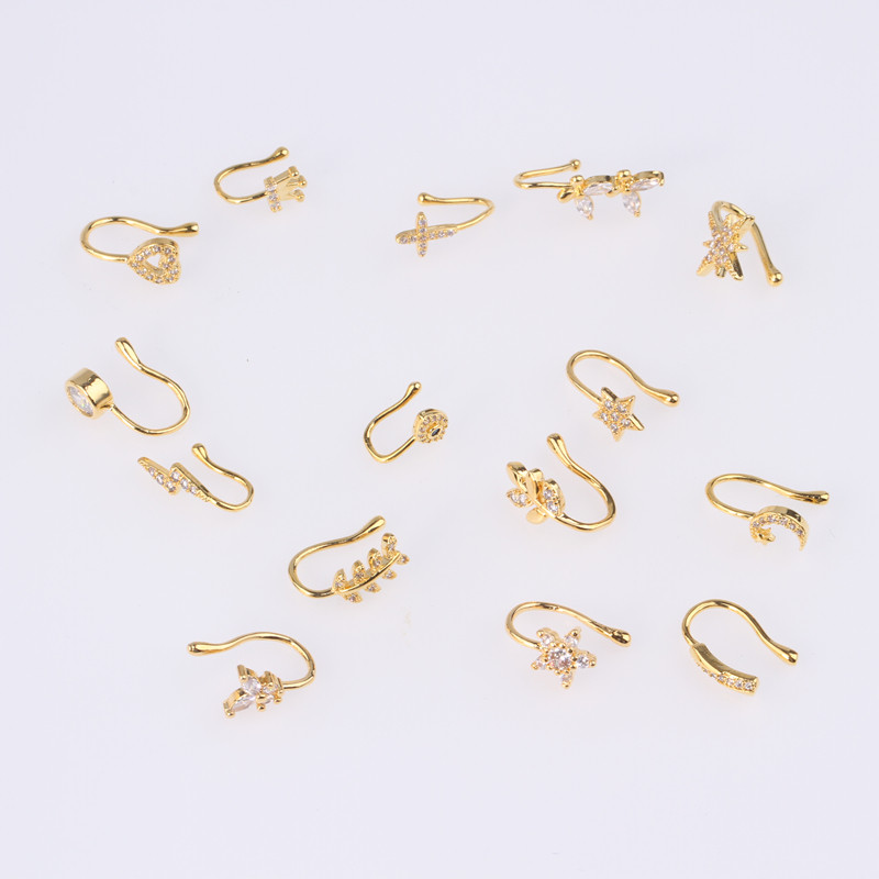 Ψεύτικοι κρίκοι μύτης για γυναίκες Αφρικανική μανσέτα μύτης χωρίς τρύπημα για έφηβους ψησταριά Μικρό κλιπ στη μύτη Δαχτυλίδι σετ Fake Nose Piercing Ring