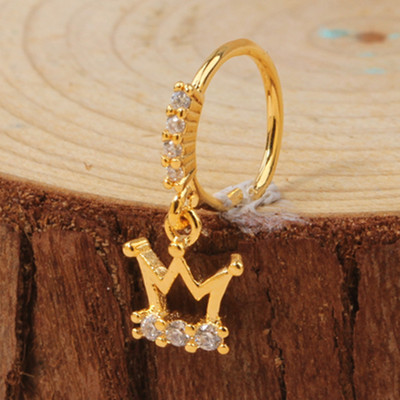 Δαχτυλίδι μύτης για γυναίκες CZ Σταυρός κρεμαστός κρεμαστός κρίκος μύτης κρίκος 18 καρατίων επιχρυσωμένο σκουλαρίκι μύτης διάτρησης χόνδρου