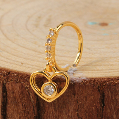 Δαχτυλίδι μύτης για γυναίκες CZ Σταυρός κρεμαστός κρεμαστός κρίκος μύτης κρίκος 18 καρατίων επιχρυσωμένο σκουλαρίκι μύτης διάτρησης χόνδρου