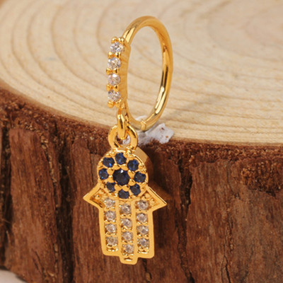 Δαχτυλίδι μύτης για γυναίκες CZ Σταυρός κρεμαστός κρεμαστός κρίκος μύτης κρίκος 18 καρατίων επιχρυσωμένο σκουλαρίκι μύτης διάτρησης χόνδρου