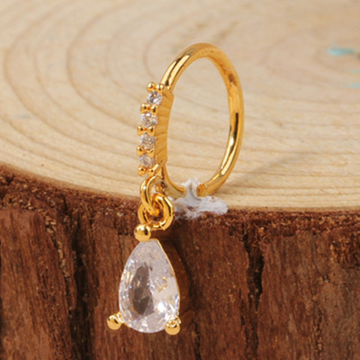 Δαχτυλίδι μύτης για γυναίκες CZ Σταυρός κρεμαστός κρεμαστός κρίκος μύτης κρίκος 18 καρατίων επιχρυσωμένο σκουλαρίκι μύτης διάτρησης χόνδρου