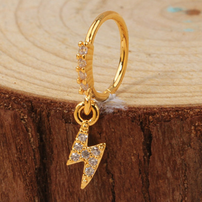 Δαχτυλίδι μύτης για γυναίκες CZ Σταυρός κρεμαστός κρεμαστός κρίκος μύτης κρίκος 18 καρατίων επιχρυσωμένο σκουλαρίκι μύτης διάτρησης χόνδρου
