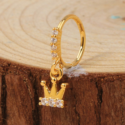 Δαχτυλίδι μύτης για γυναίκες CZ Σταυρός κρεμαστός κρεμαστός κρίκος μύτης κρίκος 18 καρατίων επιχρυσωμένο σκουλαρίκι μύτης διάτρησης χόνδρου