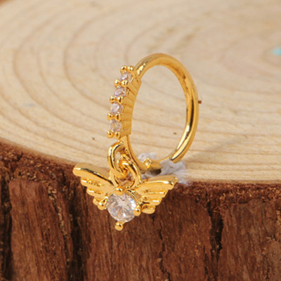 Δαχτυλίδι μύτης για γυναίκες CZ Σταυρός κρεμαστός κρεμαστός κρίκος μύτης κρίκος 18 καρατίων επιχρυσωμένο σκουλαρίκι μύτης διάτρησης χόνδρου