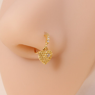 Κρεμαστά δαχτυλίδια μύτης Κρίκοι για γυναίκες Devil's Eye Heart Cross CZ Dangle Nose Rings Σκουλαρίκια χόνδρου Κρεμασμένα κοσμήματα για διάτρηση μύτης