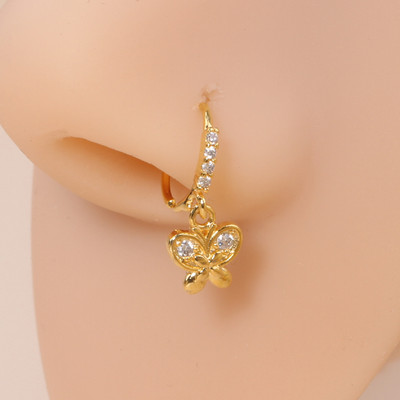 Κρεμαστά δαχτυλίδια μύτης Κρίκοι για γυναίκες Devil's Eye Heart Cross CZ Dangle Nose Rings Σκουλαρίκια χόνδρου Κρεμασμένα κοσμήματα για διάτρηση μύτης