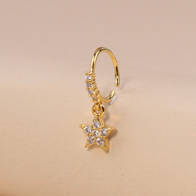 Κρεμαστά δαχτυλίδια μύτης Κρίκοι για γυναίκες Devil's Eye Heart Cross CZ Dangle Nose Rings Σκουλαρίκια χόνδρου Κρεμασμένα κοσμήματα για διάτρηση μύτης