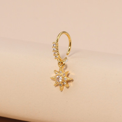 Κρεμαστά δαχτυλίδια μύτης Κρίκοι για γυναίκες Devil's Eye Heart Cross CZ Dangle Nose Rings Σκουλαρίκια χόνδρου Κρεμασμένα κοσμήματα για διάτρηση μύτης