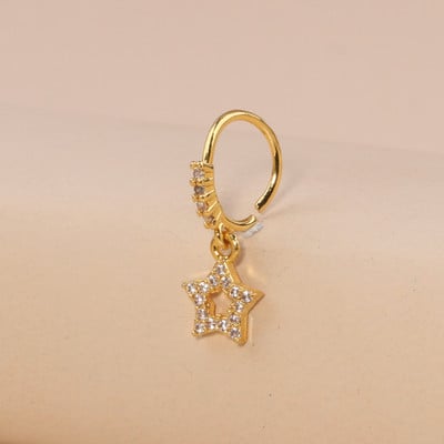 Κρεμαστά δαχτυλίδια μύτης Κρίκοι για γυναίκες Devil's Eye Heart Cross CZ Dangle Nose Rings Σκουλαρίκια χόνδρου Κρεμασμένα κοσμήματα για διάτρηση μύτης