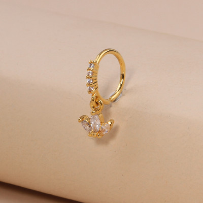 Κρεμαστά δαχτυλίδια μύτης Κρίκοι για γυναίκες Devil's Eye Heart Cross CZ Dangle Nose Rings Σκουλαρίκια χόνδρου Κρεμασμένα κοσμήματα για διάτρηση μύτης