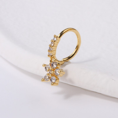 Κρεμαστά δαχτυλίδια μύτης Κρίκοι για γυναίκες Devil's Eye Heart Cross CZ Dangle Nose Rings Σκουλαρίκια χόνδρου Κρεμασμένα κοσμήματα για διάτρηση μύτης