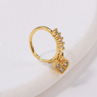 Κρεμαστά δαχτυλίδια μύτης Κρίκοι για γυναίκες Devil's Eye Heart Cross CZ Dangle Nose Rings Σκουλαρίκια χόνδρου Κρεμασμένα κοσμήματα για διάτρηση μύτης