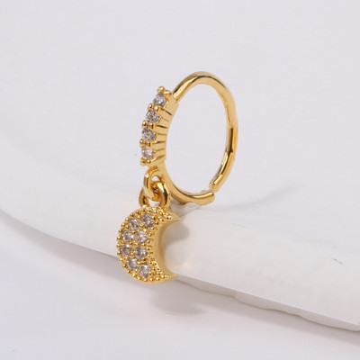 Κρεμαστά δαχτυλίδια μύτης Κρίκοι για γυναίκες Devil's Eye Heart Cross CZ Dangle Nose Rings Σκουλαρίκια χόνδρου Κρεμασμένα κοσμήματα για διάτρηση μύτης