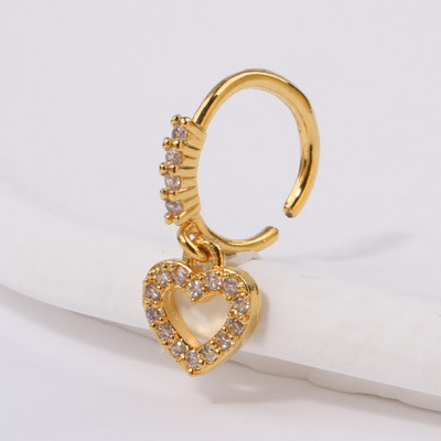 Κρεμαστά δαχτυλίδια μύτης Κρίκοι για γυναίκες Devil's Eye Heart Cross CZ Dangle Nose Rings Σκουλαρίκια χόνδρου Κρεμασμένα κοσμήματα για διάτρηση μύτης
