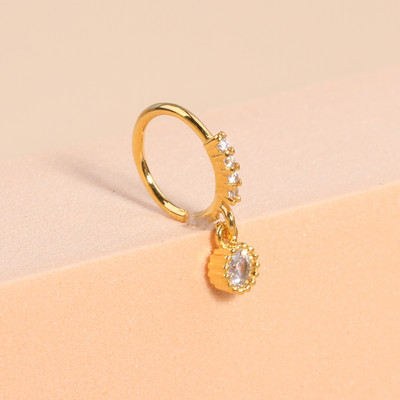 Κρεμαστά δαχτυλίδια μύτης Κρίκοι για γυναίκες Devil's Eye Heart Cross CZ Dangle Nose Rings Σκουλαρίκια χόνδρου Κρεμασμένα κοσμήματα για διάτρηση μύτης