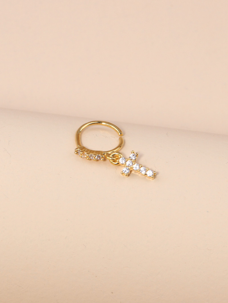 Κρεμαστά δαχτυλίδια μύτης Κρίκοι για γυναίκες Devil's Eye Heart Cross CZ Dangle Nose Rings Σκουλαρίκια χόνδρου Κρεμασμένα κοσμήματα για διάτρηση μύτης