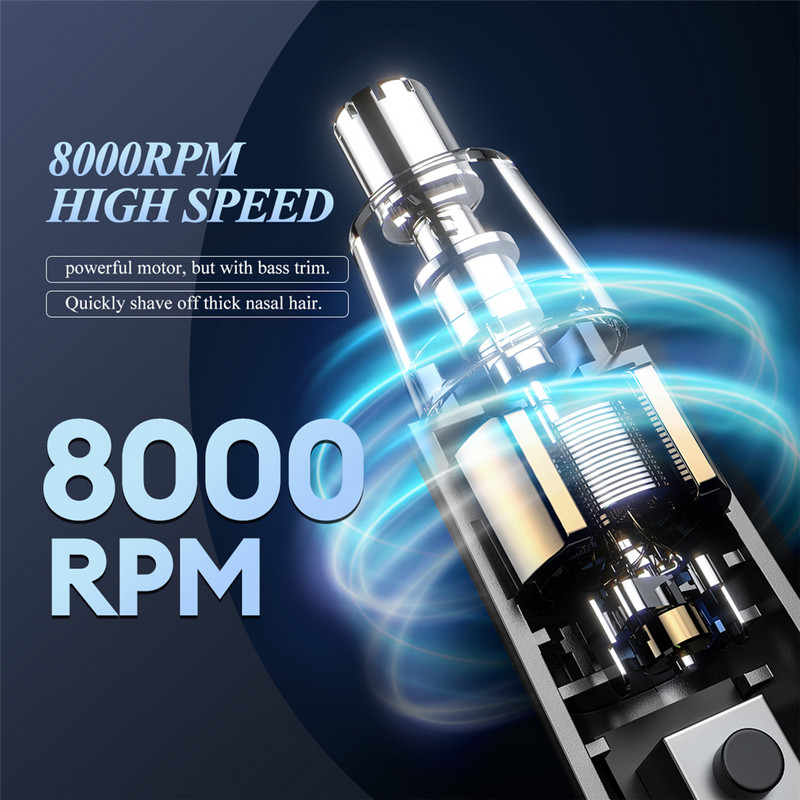 CkeyiN Mini Ηλεκτρική ξυριστική μηχανή 2 σε 1 Αυτιά κουρευτική μύτη Ισχυρή κουρευτική για γένια Ανδρικό ξυραφάκι με πλενόμενη κεφαλή από ανοξείδωτο χάλυβα