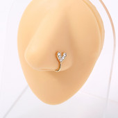 Nos Nos Piercing Nos Piercing Nakit CZ Piercing Srce Lažni Nose Clip Nakit Nos Piercing Minđuša za Nos Obruč