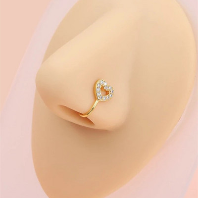 Nos Nos Piercing Nos Piercing Nakit CZ Piercing Srce Lažni Nose Clip Nakit Nos Piercing Minđuša za Nos Obruč