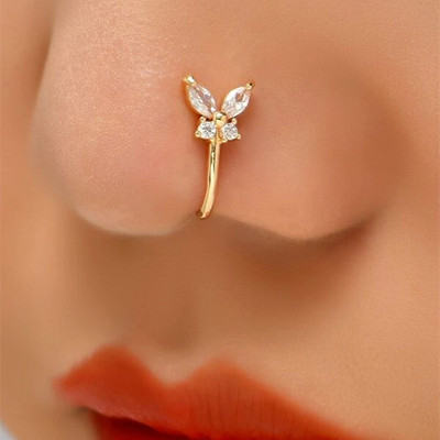 Nos Nos Piercing Nos Piercing Nakit CZ Piercing Srce Lažni Nose Clip Nakit Nos Piercing Minđuša za Nos Obruč