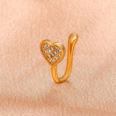 Nos Nos Piercing Nos Piercing Nakit CZ Piercing Srce Lažni Nose Clip Nakit Nos Piercing Minđuša za Nos Obruč