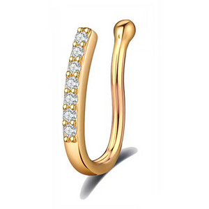 Ψεύτικο δαχτυλίδι μύτης CZ Αφρικανικές μανσέτες μύτης Χρυσό ψεύτικο διάφραγμα δαχτυλίδια μύτης Κλιπ στη μύτη Κοσμήματα για γυναικεία μη τρυπημένα κοσμήματα σκουλαρίκια