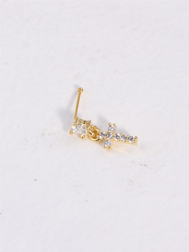 Rippuvad ninakruvid Sõrmused augustamise tihvtid keha ehted kristallist tsirkoonist ninakruvi luu kõrge ninasõõrme augustamine kullast ehted