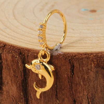 Karike za nos za žene CZ Crown privjesak Karike za nos 18K pozlaćeni piercing za nos Piercing za hrskavicu naušnice