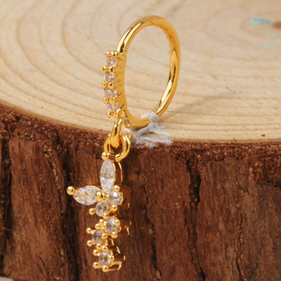 Karike za nos za žene CZ Crown privjesak Karike za nos 18K pozlaćeni piercing za nos Piercing za hrskavicu naušnice