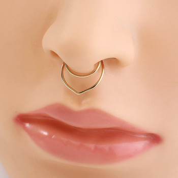 Африкански маншет за нос без пиърсинг Златни фалшиви пръстени за нос Закопчаване на маншети за нос Бижута за нос за жени Момиче Фалшиви пиърсинг